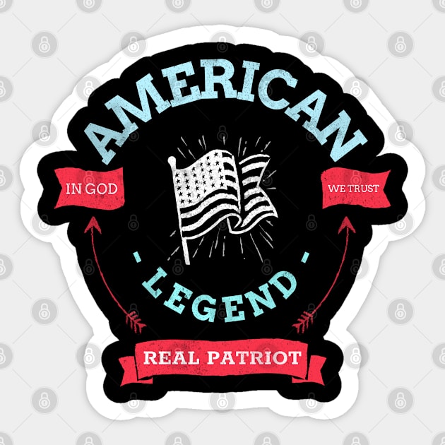 America Patriot In God We Trust Sticker by alexwestshop